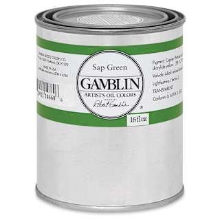 Gamblin Artist's Oil Color - Sap Green, 16 oz Can