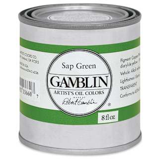 Gamblin Artist's Oil Color - Sap Green, 8 oz Can
