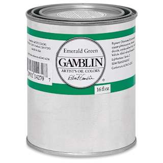 Gamblin Artist's Oil Color - Emerald Green, 16 oz Can