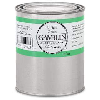 Gamblin Artist's Oil Color - Radiant Green, 16 oz can