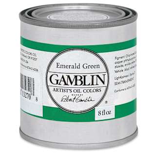 Gamblin Artist's Oil Color - Emerald Green, 8 oz Can
