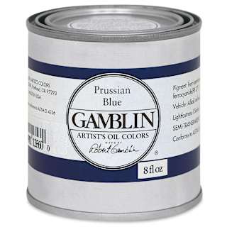 Gamblin Artist's Oil Color - Prussian Blue, 8 oz Can