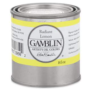 Gamblin Artist's Oil Color - Radiant Lemon, 8 oz Can