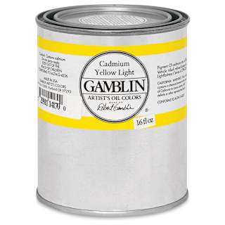 Gamblin Artist's Oil Color - Cadmium Yellow Light, 16 oz Can