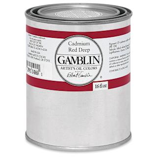 Gamblin Artist's Oil Color - Cadmium Red Deep, 16 oz Can