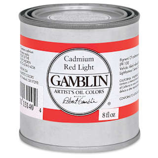 Gamblin Artist's Oil Color - Cadmium Red Light, 8 oz Can