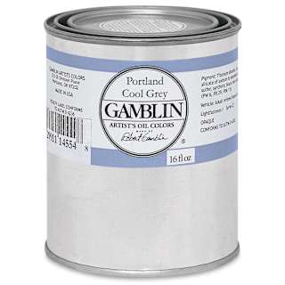 Gamblin Artists' Oil Color - Portland Cool Grey, 16 oz can