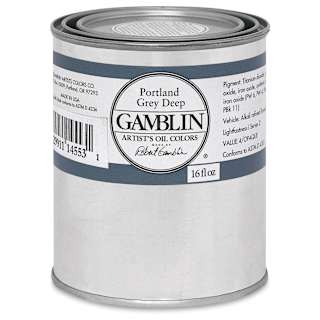 Gamblin Artist's Oil Color - Portland Grey Deep, 16 oz Can