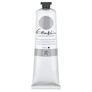 Gamblin Artist's Oil Color - Portland Grey Medium, 150 ml tube