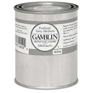 Gamblin Artist's Oil Color - Portland Grey Medium, 16 oz Can