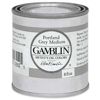 Gamblin Artist's Oil Color - Portland Grey Medium, 8 oz Can