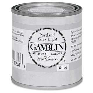 Gamblin Artist's Oil Color - Portland Grey Light, 8 oz Can