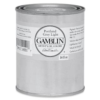 Gamblin Artist's Oil Color - Portland Grey Light, 16 oz Can