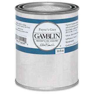 Gamblin Artist's Oil Color - Payne's Grey, 16 oz Can