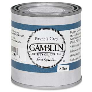 Gamblin Artist's Oil Color - Payne's Grey, 8 oz Can