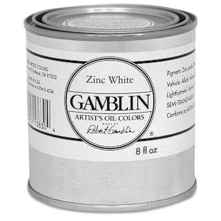 Gamblin Artist's Oil Color - Zinc White, 8 oz Can