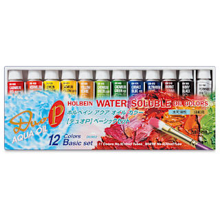 Holbein Duo Aqua Water Soluble Oils - Set of 12, Basic Colors, 15 ml