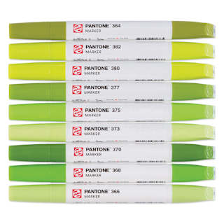 Pantone Dual Tip Markers - Set of 9, Green Yellow