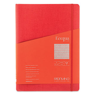Fabriano Ecoqua Plus Hidden Spiral-Bound Notebook - Red, 11-7/10" x 8-1/4", Ruled