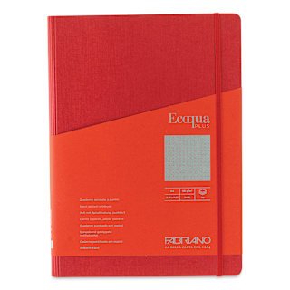 Fabriano Ecoqua Plus Hidden Spiral-Bound Notebook - Red, 11-7/10" x 8-1/4", Dot Grid