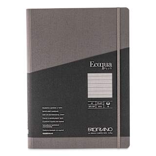 Fabriano Ecoqua Plus Hidden Spiral-Bound Notebook - Grey, 11-7/10" x 8-1/4". Ruled