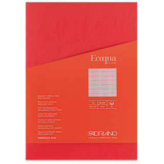 Fabriano Ecoqua Plus Glue-Bound Notebook - Red, 8-1/4" x 11-7/10", Lined