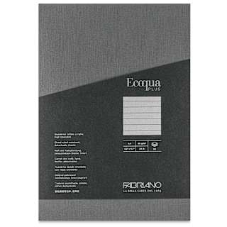 Fabriano Ecoqua Plus Glue-Bound Notebook - Grey, 8-1/4" x 11-7/10", Lined