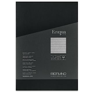 Fabriano Ecoqua Plus Glue-Bound Notebook - Black, 8-1/4" x 11-7/10", Lined