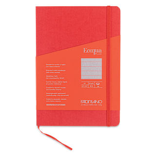 Fabriano EcoQua Plus Stitch-Bound Notebook - Red, 5-4/5" x 8-1/4", Lined