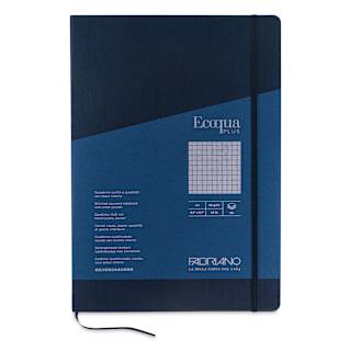 Fabriano EcoQua Plus Stitch-Bound Notebook - Navy, 8-1/4" x 11-3/4", Grid
