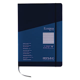 Fabriano EcoQua Plus Stitch-Bound Notebook - Navy, 8-1/4" x 11-3/4", Lined