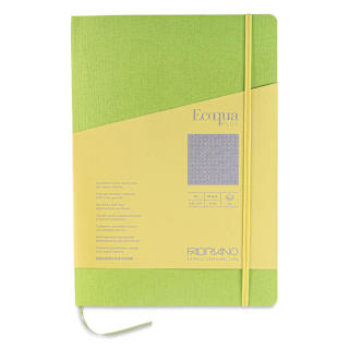 Fabriano EcoQua Plus Stitch-Bound Notebook - Lime, 8-1/4" x 11-3/4", Dot Grid