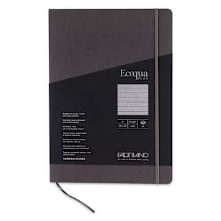 Fabriano EcoQua Plus Stitch-Bound Notebook - Grey, 8-1/4" x 11-3/4", Lined