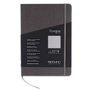 Fabriano EcoQua Plus Stitch-Bound Notebook - Grey, 5-4/5" x 8-1/4", Dot Grid