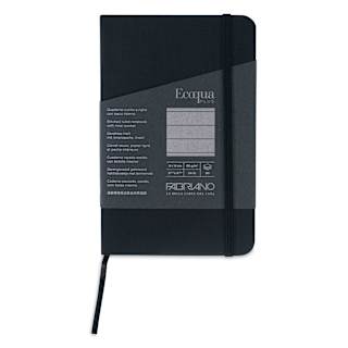 Fabriano EcoQua Plus Stitch-Bound Notebook - Black, 3-1/2" x 5-1/2", Lined