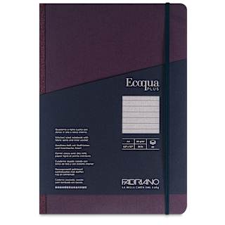 Fabriano Ecoqua Plus Fabric-Bound Notebook - Wine, 8-1/4" x 11-7/10", Lined