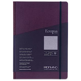 Fabriano Ecoqua Plus Fabric-Bound Notebook - Wine, 8-1/4" x 11-7/10", Dot Grid