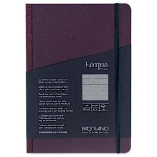 Fabriano Ecoqua Plus Fabric-Bound Notebook - Wine, 5-4/5" x 8-1/4", Lined