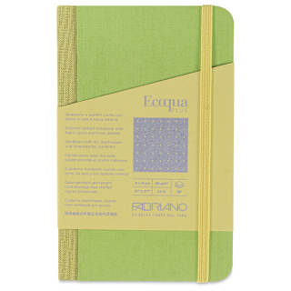 Fabriano Ecoqua Plus Fabric-Bound Notebook - Lime, 3-1/2" x 5-1/2", Dot Grid