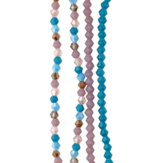 John Bead DIY Designer Glass Bead Strand - Glass Bicone, Purple, 4 mm