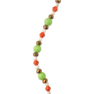 John Bead DIY Designer Glass Bead Strand - Faceted Rondelle, Green and Orange