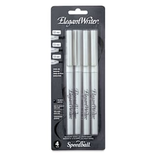 Speedball Elegant Writer Calligraphy Markers - Black, Set of 4