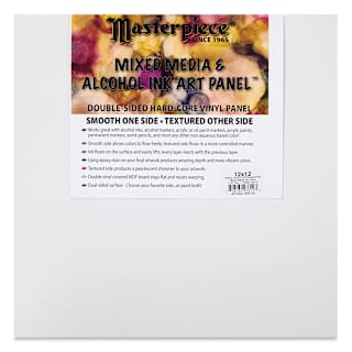 Masterpiece Mixed Media and Alcohol Ink Art Panel - 12" x 12"