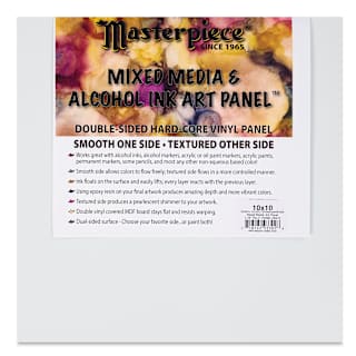 Masterpiece Mixed Media and Alcohol Ink Art Panel - 10" x 10"