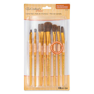 Royal & Langnickel Crafter's Choice Synthetic Camel Hair Brushes - Super Value Pack, Set of 15