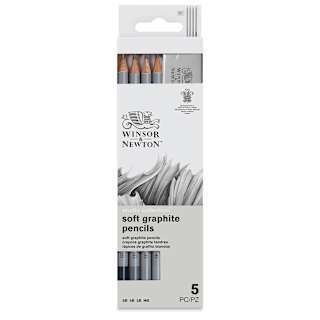 Winsor & Newton Studio Collection Graphite Pencils - Set of 4 with Eraser, Soft Hardness