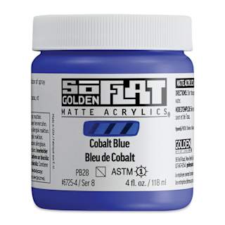 Golden SoFlat Matte Acrylic Paint - Cobalt Blue, 118 ml, Jar
