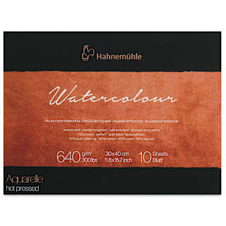 Hahnemühle The Collection Watercolor Block - Hot Press, 11.8" x 15.7", 300 lb, 10 Sheets