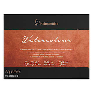 Hahnemühle The Collection Watercolor Block - Hot Press, 9.4" x 12.6", 300 lb, 10 Sheets