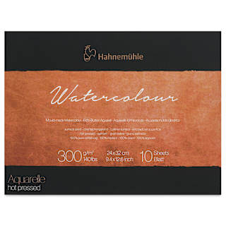 Hahnemühle The Collection Watercolor Block - Hot Press, 9.4" x 12.6", 140 lb, 10 Sheets